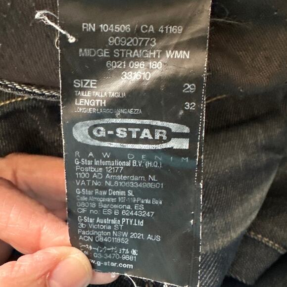 G-Star Women Midge Straight Leg Jeans Low Rise 29 - Picture 5 of 6